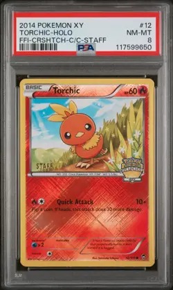 2014 POKEMON XY FURIOUS FISTS #12 TORCHIC-HOLO PSA 8 - Image 1