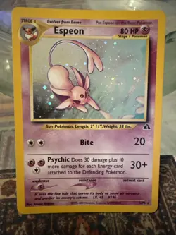 2001 Neo Discovery Unlimited Espeon 1/75 Holo Vintage WOTC Pokemon TCG - LP - Image 2
