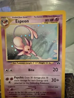 2001 Neo Discovery Unlimited Espeon 1/75 Holo Vintage WOTC Pokemon TCG - LP - Image 3