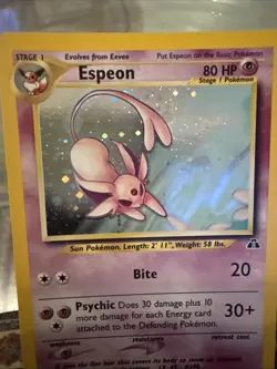 2001 Neo Discovery Unlimited Espeon 1/75 Holo Vintage WOTC Pokemon TCG - LP - Image 4