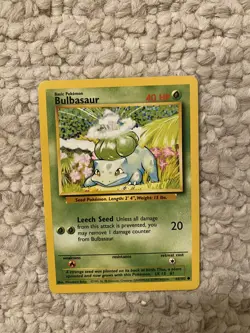 BULBASAUR - Base Set - 44/102 - Common - Pokemon Card - Unlimited Edition LP - Image 1
