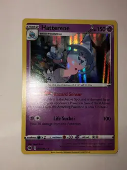 Pokemon Card Champion's Path Holographic Bleed Error Hatterene 020/073 NM - Image 1