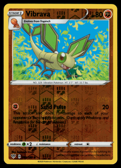 Pokemon Card - SWSH - Darkness Ablaze Vibrava 090/189 Reverse Holo - NM - Image 1