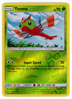 Pokemon Card Ultra Prism Yanma 2/156 Reverse Holo Common - NM - Image 1