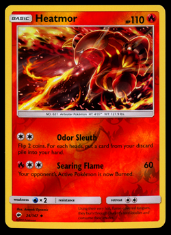 Pokemon Card Burning Shadows Heatmor 24/147 Reverse Holo Uncommon - NM - Image 1