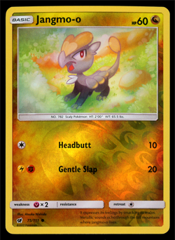 Pokemon Card Crimson Invasion Jangmo-o 75/111 Reverse Holo Common - NM - Image 1