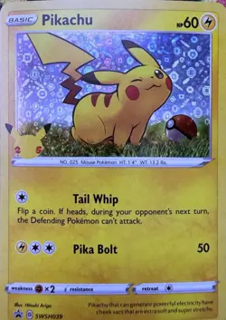 Pikachu SWSH039 Holo P Miscellaneous Cards & Products Pokemon NM - Image 1