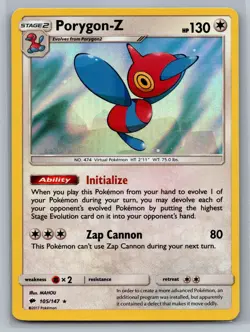 Porygon-Z 105/147 Holo Rare Burning Shadows 2017 Pokemon Card LP-NM - Image 1