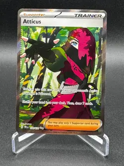 Atticus 133/131 Sv: Prismatic Evolutions Full Art Trainer Pokemon Card - Image 1