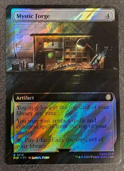 Mystic Forge (Extended Art) (Surge Foil) Fallout Misprint Missing Holo Stamp - Image 1