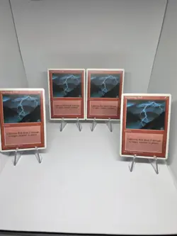 Magic The Gathering 4x Lightning Bolt Fourth Edition Regular Vintage 1995 - Image 1