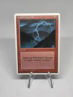 Magic The Gathering 4x Lightning Bolt Fourth Edition Regular Vintage 1995 - Image 3