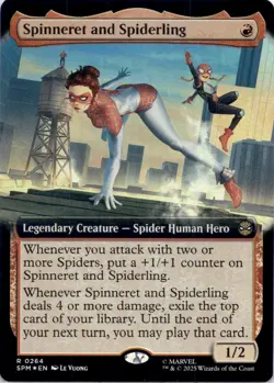 Spinneret and Spiderling (FOIL) - SPM #264 Spider-Man Magic: The Gathering NM - Image 1
