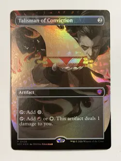 MTG Talisman of Conviction (Borderless) Commander: Secrets of Strixhaven Foil NM - Image 1