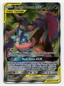 Pokemon: Unbroken Bonds *Foil* Greninja & Zoroark GX (201/214) (Alt Full Art) - Image 1