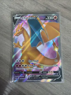 2020 Pokemon Charizard V Full Art Rare Holo Black Star Promo (SWSH050) NM - Image 1