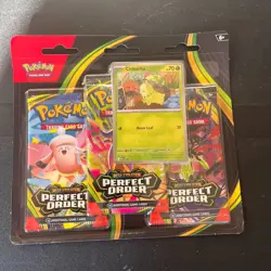 Pokemon Perfect Order 3-Pack Blister Sealed - Chikorita Promo - SEALED NEW 🔥 - Image 1