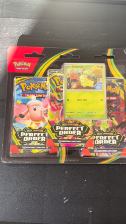 Pokemon Perfect Order 3-Pack Blister Sealed - Chikorita Promo - SEALED NEW 🔥 - Image 2