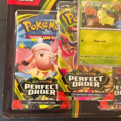 Pokemon Perfect Order 3-Pack Blister Sealed - Chikorita Promo - SEALED NEW 🔥 - Image 3