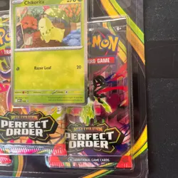 Pokemon Perfect Order 3-Pack Blister Sealed - Chikorita Promo - SEALED NEW 🔥 - Image 5
