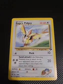 Koga's Pidgey 80/132 Common Pokemon Gym Challenge Unlimited WOTC Vintage NM - Image 1