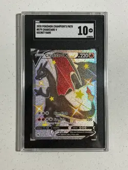 2020 POKEMON SWSH #079 FA/CHARIZARD V CHAMPIONS PATH-SECRET Rare SGC 10 - Image 1