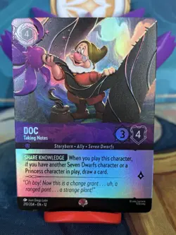 Disney Lorcana Doc - Taking Notes Wild Unknown 210/204 epic Foil - Image 1