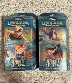 Disney Lorcana SEALED Azurite Sea Set of 2 Starter Decks - Image 1