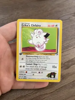 Vintage Erika’s Clefairy 25/132 1st Edition Gym Heroes WOTC Pokemon Card MP - Image 1