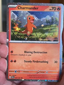 POKEMON CHARMANDER 004/165 COMMON COSMOS HOLOFOIL SCARLET & VIOLET MEW NM CARD - Image 1