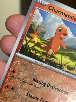 POKEMON CHARMANDER 004/165 COMMON COSMOS REVERSE HOLO WITH SWIRL 151 NM CARD - Image 4