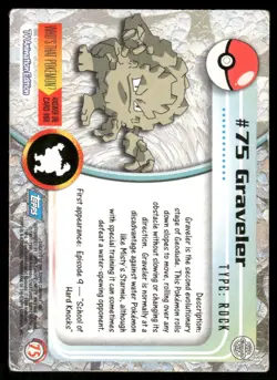 Pokemon Cards Graveler #75 Topps Trading Cards Series 1 MP *2 - Image 2