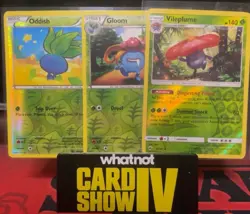 Pokemon TCG Card Lot of 3 Holo Grass Oddish Gloom Vileplume Sword & Shield - Image 1
