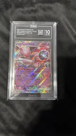 Pokemon Destined Rivals Team Rocket's MEWTWO EX 082/182 Double Rare TAG 10 - Image 1