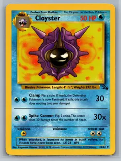 Cloyster Fossil #32/62 Uncommon Pokemon Card - Image 1