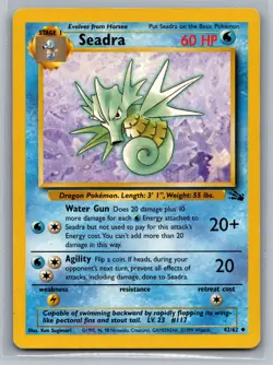 Seadra Fossil #42/62 Uncommon Pokemon Card - Image 1