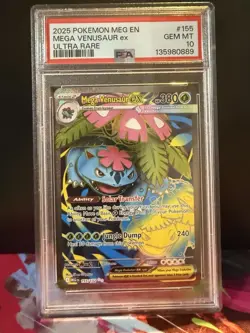 Pokemon Mega Evolution Mega Venusaur EX Ultra Rare Card 155/132 MT-GMT, PSA 10 - Image 1