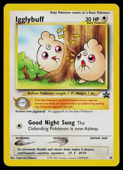 Pokemon Card - Igglybuff Wizards Black Star Promos 36 Promo - Image 1