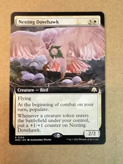 MTG Nesting Dovehawk extended art LP March of the Machine english. - Image 1