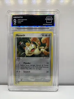 2003 Pokemon Black Star Promo #13 Meowth AC 9 Swirl By Pokeball - Image 2