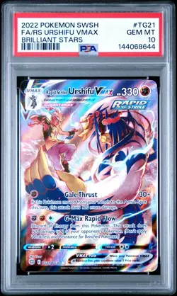 Pokemon TCG Rapid Strike Urshifu VMAX - TG21/TG30 Brilliant Stars - PSA 10 - Image 1