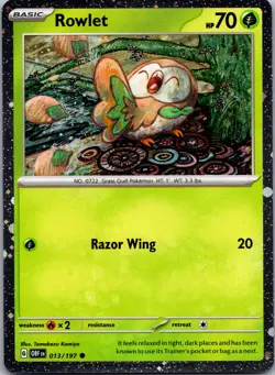 Rowlet - (Cosmos Holo) 013/197 Obsidian Flames - NM - Pokemon TCG - Image 1