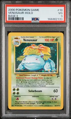 Venusaur Holo Base II PSA 3 Very Good WOTC Vintage Pokemon - Image 1