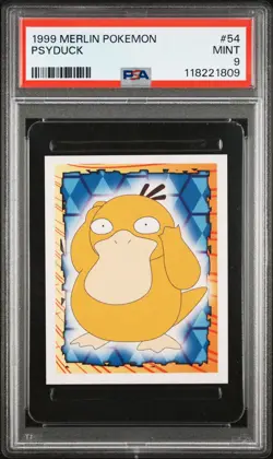 1999 MERLIN POKEMON #54 PSYDUCK PSA 9 - Image 1