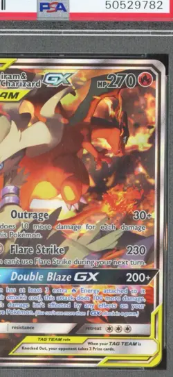 Pokemon SM Black Star Promo SM201 Reshiram & Charizard GX PSA 10 Full Art Holo - Image 3