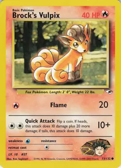 Brock's Vulpix 073/132 Gym Heroes Common Unlimited Pokemon TCG - Image 1