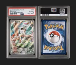 2025 POKEMON PFL EN-PHANTASMAL FLAMES ILLUSTRATION RARE #106 MEOWTH PSA 10 - Image 1