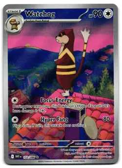 Watchog 153/086 - 🌊 White Flare Illustration Rare Pokemon TCG Holo 🖤 - LP - Image 1