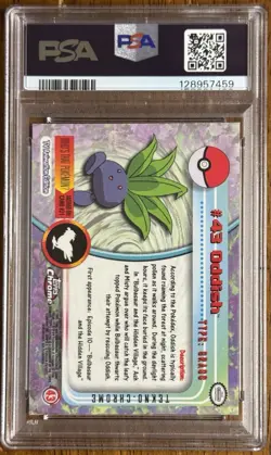 2000 Topps Chrome Pokemon Oddish Tekno PSA 10 Low Pop Rare #43 Series 1 - Image 2