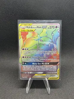 Pokemon Muk & Alolan Muk GX TAG TEAM Secret Rare Holo SM-Unbroken Bonds 220/214… - Image 1